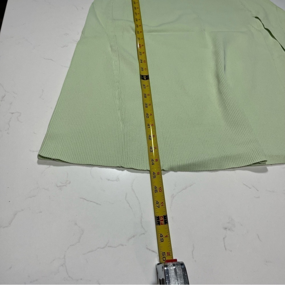 Maje Pastel Green Ribbed Knit Tie Back Midi Dress 38 - Picture 15 of 15